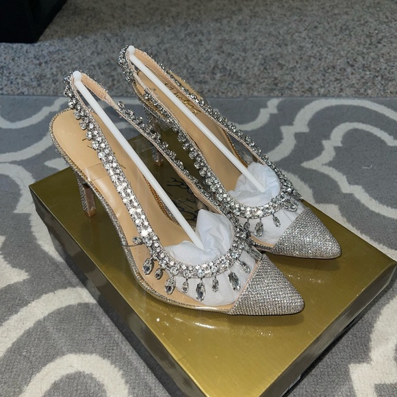 Thalia Sodi Silver Rhinestone Heels - Picture 2 of 4